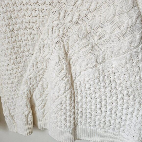 EUC GH BASS CREAM COTTON BLEND CABLE KNIT CREW NECK PULLOVER SWEATER SIZE XL - Picture 10 of 14